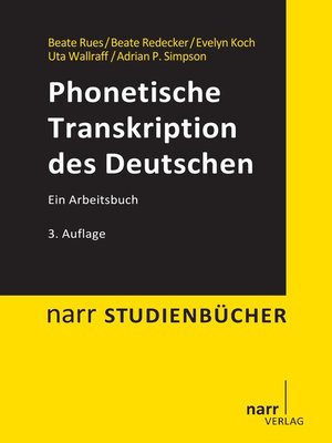 cover image of Phonetische Transkription des Deutschen